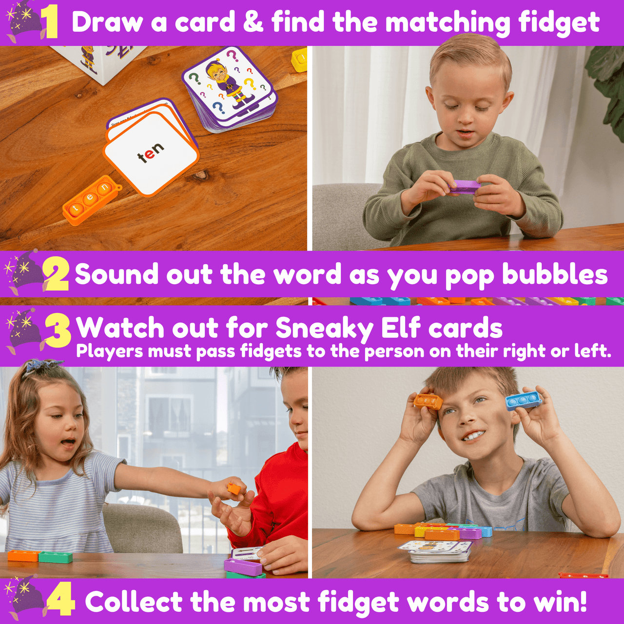 1 Draw a Card & find The matching fidget 